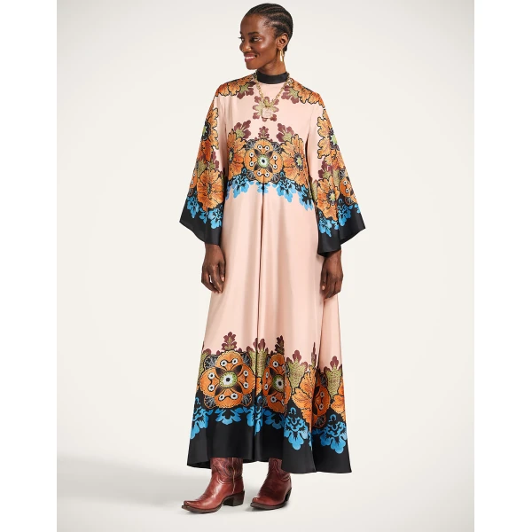 La DoubleJ Magnifico Dress Bounty Placée Orange in Silk Twill - Dresses - Milanese Maximalist Fashion at Luxury Shoes 