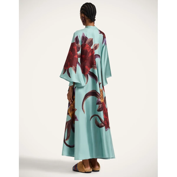 La DoubleJ Magnifico Dress Florence Placée Ivory in Silk Twill - Dresses - Milanese Maximalist Fashion at Luxury Shoes 