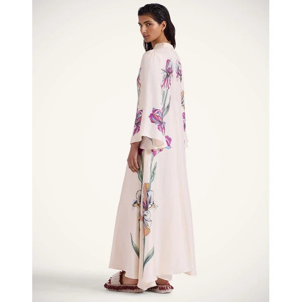 La DoubleJ Magnifico Dress Iris Placée Ivory in Silk Twill - Dresses - Milanese Maximalist Fashion at Luxury Shoes 