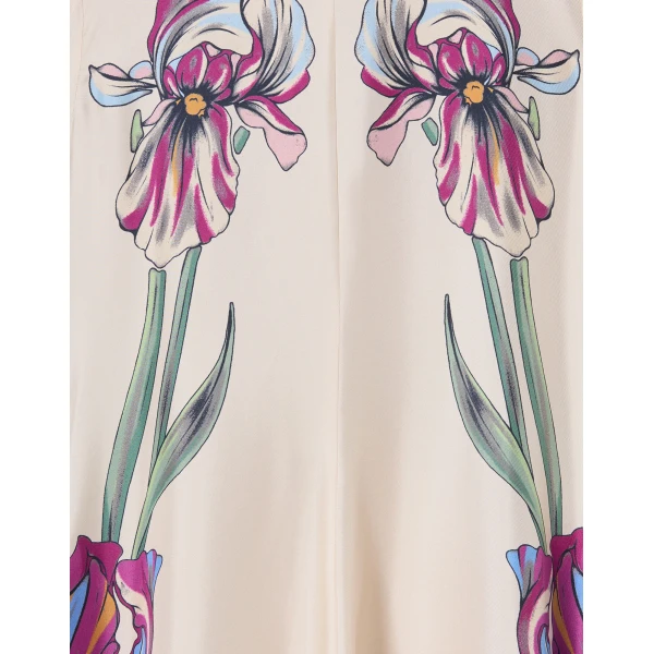 La DoubleJ Magnifico Dress Iris Placée Ivory in Silk Twill - Dresses - Milanese Maximalist Fashion at Luxury Shoes 