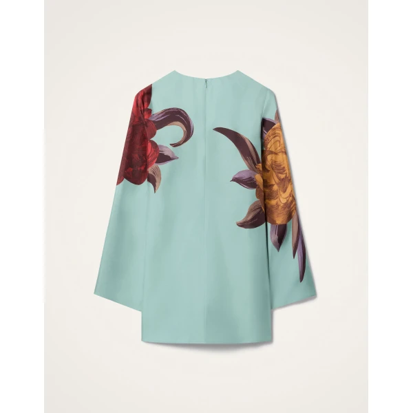 La DoubleJ Magnifico Dress Mix Tiles Placée Black in Silk Twill - Dresses - Milanese Maximalist Fashion at Luxury Shoes 