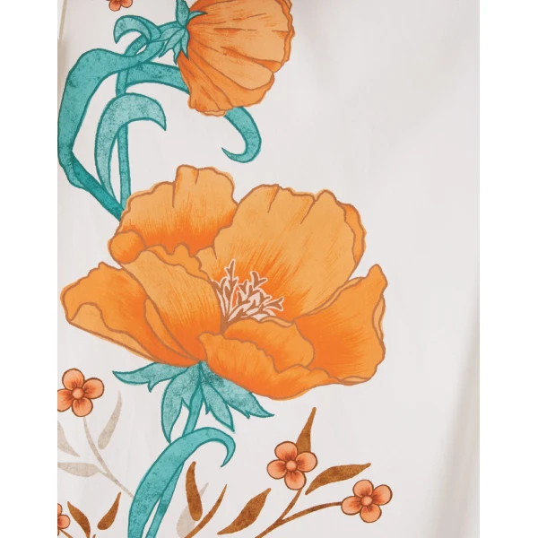 La DoubleJ Magnifico Dress Morpheus Placée Orange in Silk Twill - Dresses - Milanese Maximalist Fashion at Luxury Shoes 