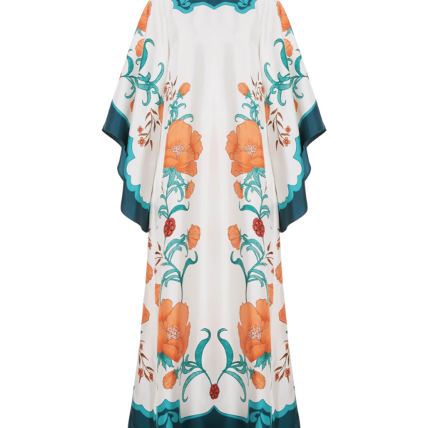La DoubleJ Magnifico Dress Morpheus Placée Orange in Silk Twill