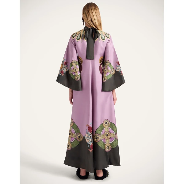 La DoubleJ Magnifico Dress Nucleus Placée Dusty Pink in Silk Twill - Dresses - Milanese Maximalist Fashion at Luxury Shoes 