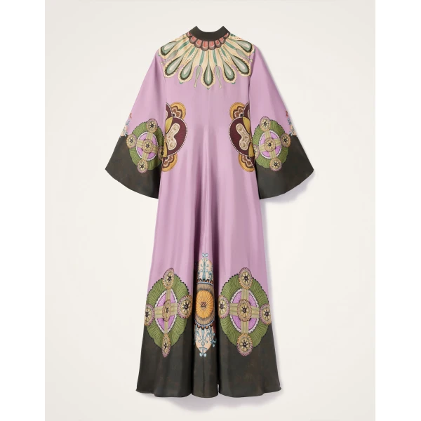 La DoubleJ Magnifico Dress Nucleus Placée Dusty Pink in Silk Twill - Dresses - Milanese Maximalist Fashion at Luxury Shoes 