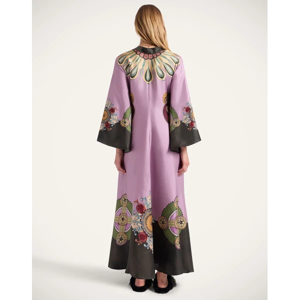 La DoubleJ Magnifico Dress Nucleus Placée Dusty Pink in Silk Twill - Dresses - Milanese Maximalist Fashion at Luxury Shoes 