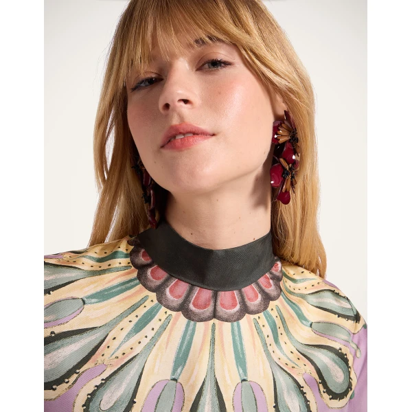 La DoubleJ Magnifico Dress Nucleus Placée Dusty Pink in Silk Twill - Dresses - Milanese Maximalist Fashion at Luxury Shoes 