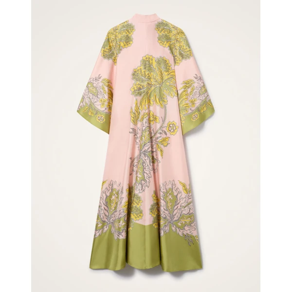 La DoubleJ Magnifico Dress Phoenix Placée Burgundy in Silk Twill - Dresses - Milanese Maximalist Fashion at Luxury Shoes 