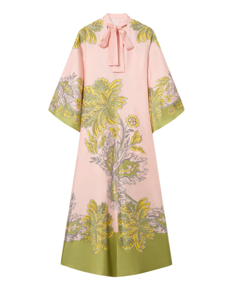La DoubleJ Magnifico Dress Phoenix Placée Burgundy in Silk Twill - Dresses - Milanese Maximalist Fashion at Luxury Shoes 