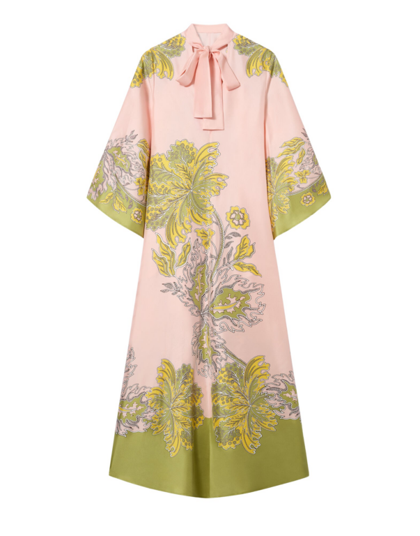 La DoubleJ Magnifico Dress Phoenix Placée Burgundy in Silk Twill - Dresses - Milanese Maximalist Fashion at Luxury Shoes 