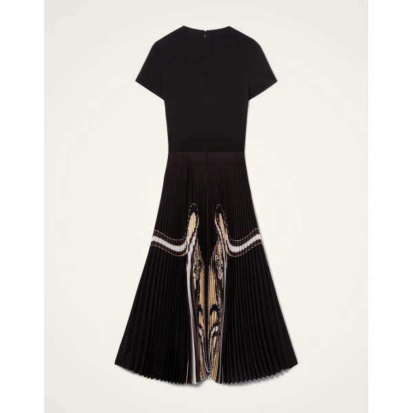 La DoubleJ Magnifico Dress Queen Peony Placée Blue in Silk Twill - Dresses - Milanese Maximalist Fashion at Luxury Shoes 
