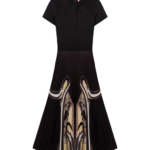 La DoubleJ Magnifico Dress Queen Peony Placée Blue in Silk Twill - Dresses - Milanese Maximalist Fashion at Luxury Shoes 