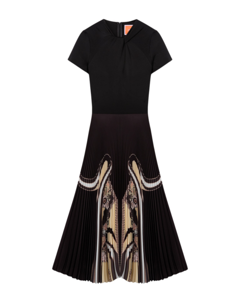 La DoubleJ Magnifico Dress Queen Peony Placée Blue in Silk Twill - Dresses - Milanese Maximalist Fashion at Luxury Shoes 