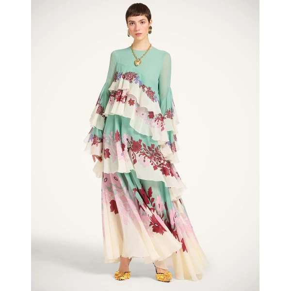 La DoubleJ Magnifico Dress Sanctuary Placée Ivory in Silk Twill - Dresses - Milanese Maximalist Fashion at Luxury Shoes 