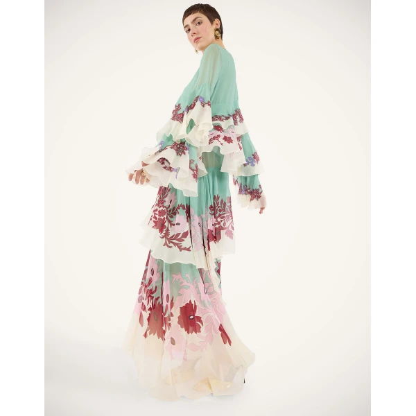 La DoubleJ Magnifico Dress Sanctuary Placée Ivory in Silk Twill - Dresses - Milanese Maximalist Fashion at Luxury Shoes 