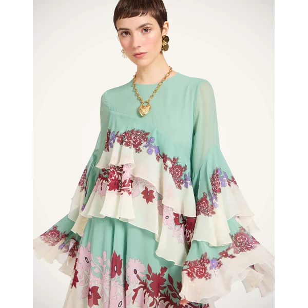 La DoubleJ Magnifico Dress Sanctuary Placée Ivory in Silk Twill - Dresses - Milanese Maximalist Fashion at Luxury Shoes 