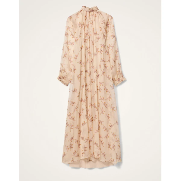 La DoubleJ Magnifico Dress Selva Placée Blue in Silk Twill - Dresses - Milanese Maximalist Fashion at Luxury Shoes 