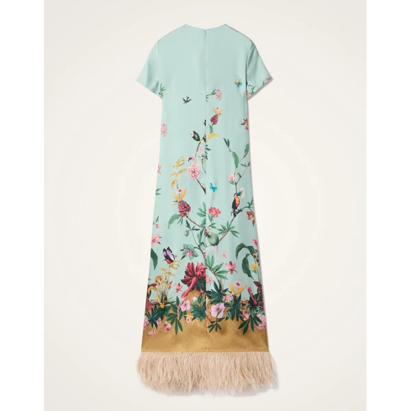 La DoubleJ Magnifico Dress Swathe Placée Pink in Silk Twill - Dresses - Milanese Maximalist Fashion at Luxury Shoes 