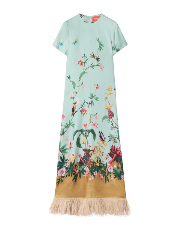 La DoubleJ Magnifico Dress Swathe Placée Pink in Silk Twill - Dresses - Milanese Maximalist Fashion at Luxury Shoes 