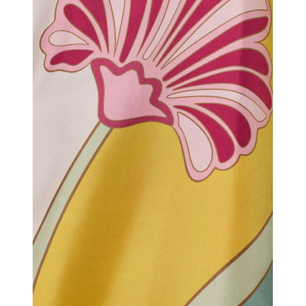 La DoubleJ Magnifico Dress Tulip Placée Green in Silk Twill - Dresses - Milanese Maximalist Fashion at Luxury Shoes 
