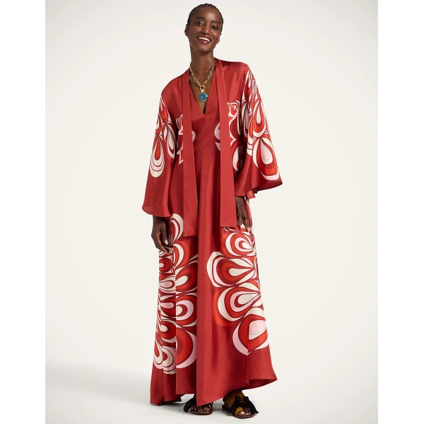 La DoubleJ Magnifico Dress Winter Jasmine in Twill Silk - Dresses - Milanese Maximalist Fashion at Luxury Shoes 