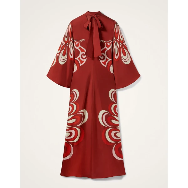 La DoubleJ Magnifico Dress Winter Jasmine in Twill Silk - Dresses - Milanese Maximalist Fashion at Luxury Shoes 