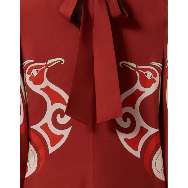 La DoubleJ Magnifico Dress Winter Jasmine in Twill Silk - Dresses - Milanese Maximalist Fashion at Luxury Shoes 