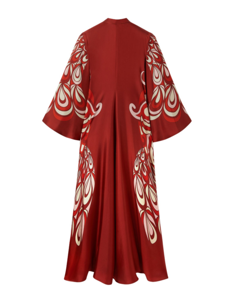 La DoubleJ Magnifico Dress Winter Jasmine in Twill Silk - Dresses - Milanese Maximalist Fashion at Luxury Shoes 