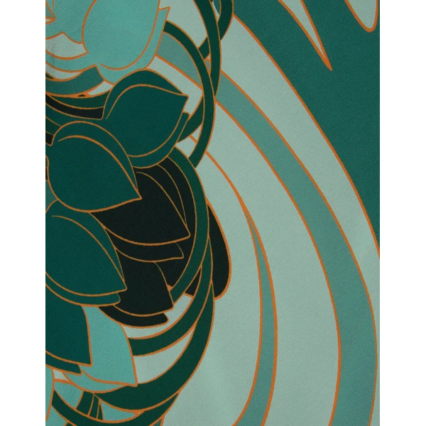 La DoubleJ Marlene Dress Blooming Tulip Placée Mint in Crepe De Chine - Dresses - Milanese Maximalist Fashion at Luxury Shoes 