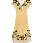 La DoubleJ Marlene Dress Honeysuckle Tricolor Placée Yellow in Crepe De Chine - Dresses - Milanese Maximalist Fashion at Luxury Shoes 