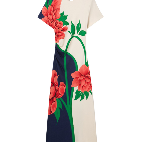 La DoubleJ Marlene Dress Palazzo Placée Lilac in Crepe De Chine