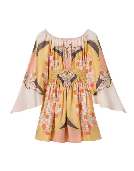 La DoubleJ Marlene Dress Solid Purple in Crepe De Chine Embroidered - Dresses - Milanese Maximalist Fashion at Luxury Shoes 