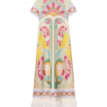 La DoubleJ Mini Column Dress Peonies Blue in Jacquard - Dresses - Milanese Maximalist Fashion at Luxury Shoes 