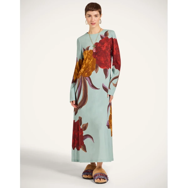 La DoubleJ Mini Gingerbread Dress Iris Placée Dark Orange in Flat Cotton Stretch - Dresses - Milanese Maximalist Fashion at Luxury Shoes 