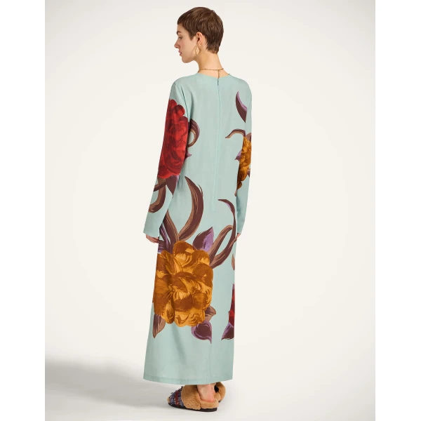 La DoubleJ Mini Gingerbread Dress Iris Placée Dark Orange in Flat Cotton Stretch - Dresses - Milanese Maximalist Fashion at Luxury Shoes 
