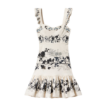 La DoubleJ Mini Gingerbread Dress Stilo Placée Ivory in Flat Cotton Stretch - Dresses - Milanese Maximalist Fashion at Luxury Shoes 