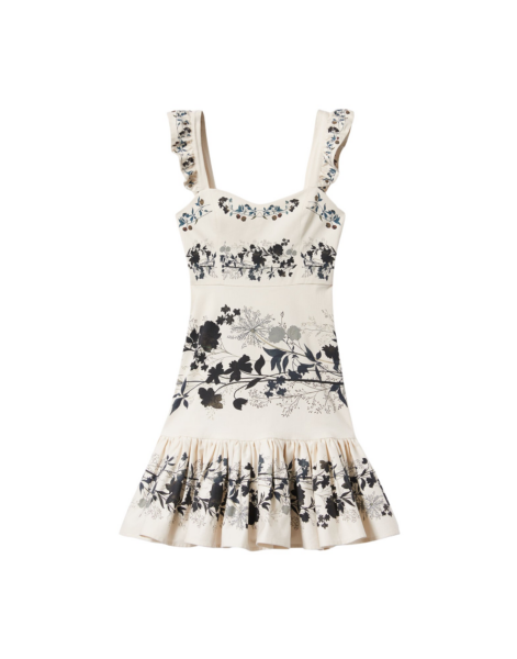 La DoubleJ Mini Gingerbread Dress Stilo Placée Ivory in Flat Cotton Stretch - Dresses - Milanese Maximalist Fashion at Luxury Shoes 