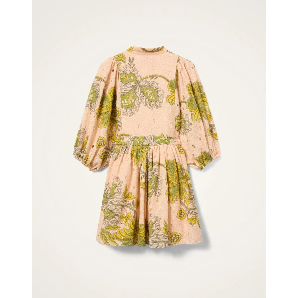 La DoubleJ Mini Portofino Dress Swathe Pink in Cotton Sangallo Lace - Dresses - Milanese Maximalist Fashion at Luxury Shoes 
