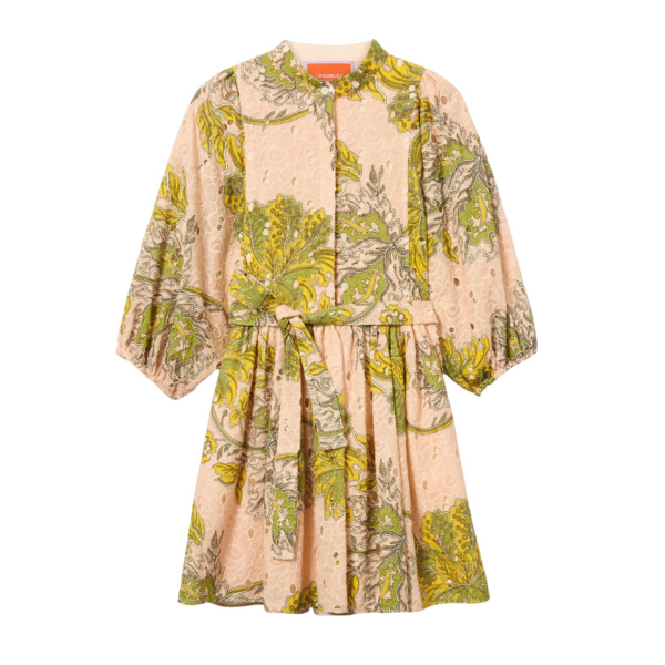 La DoubleJ Mini Portofino Dress Swathe Pink in Cotton Sangallo Lace
