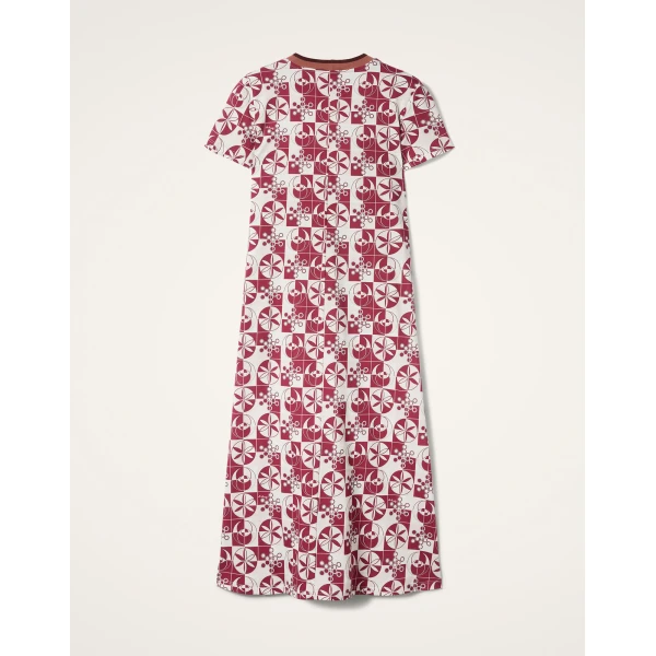 La DoubleJ Mini Supreme Swing Dress Queen Peony Placée Blue in Sablé Satin - Dresses - Milanese Maximalist Fashion at Luxury Shoes 
