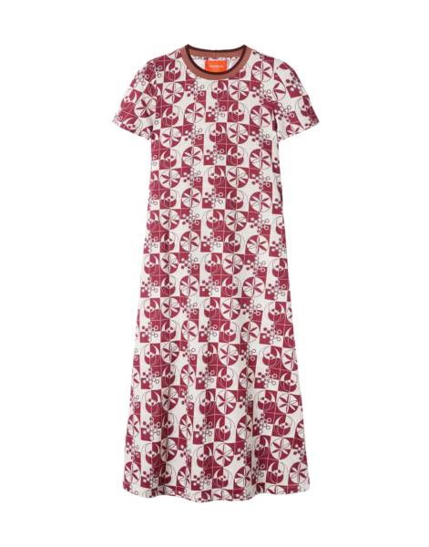 La DoubleJ Mini Supreme Swing Dress Queen Peony Placée Blue in Sablé Satin - Dresses - Milanese Maximalist Fashion at Luxury Shoes 