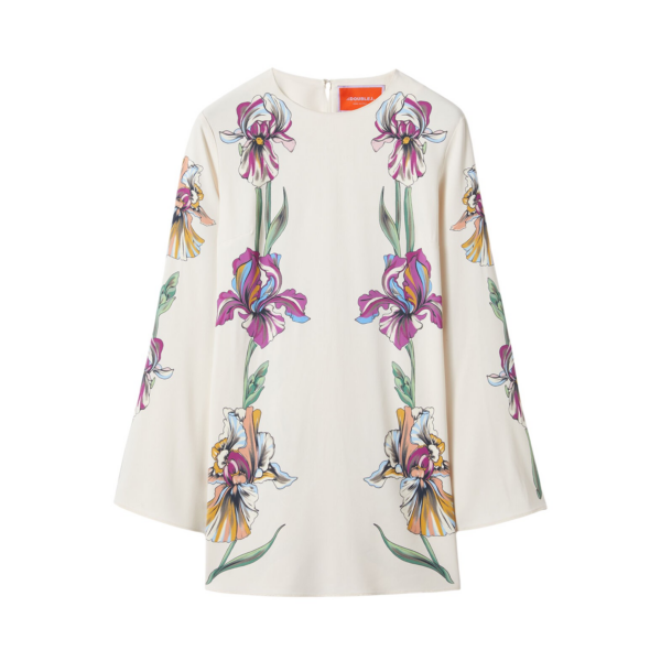 La DoubleJ Mini Supremes Swing Dress Iris Placée Ivory in Envers Satin