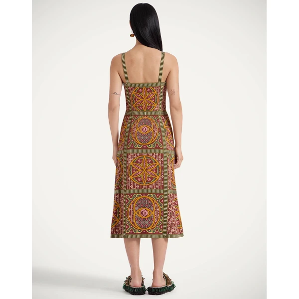 La DoubleJ Mini Supremes Swing Dress Peony Placée Light Blue in Silk Twill - Dresses - Milanese Maximalist Fashion at Luxury Shoes 