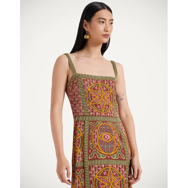 La DoubleJ Mini Supremes Swing Dress Peony Placée Light Blue in Silk Twill - Dresses - Milanese Maximalist Fashion at Luxury Shoes 