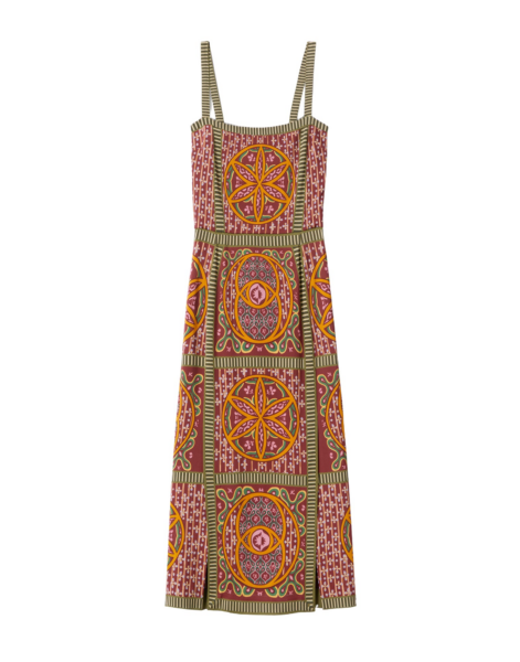 La DoubleJ Mini Supremes Swing Dress Peony Placée Light Blue in Silk Twill - Dresses - Milanese Maximalist Fashion at Luxury Shoes 