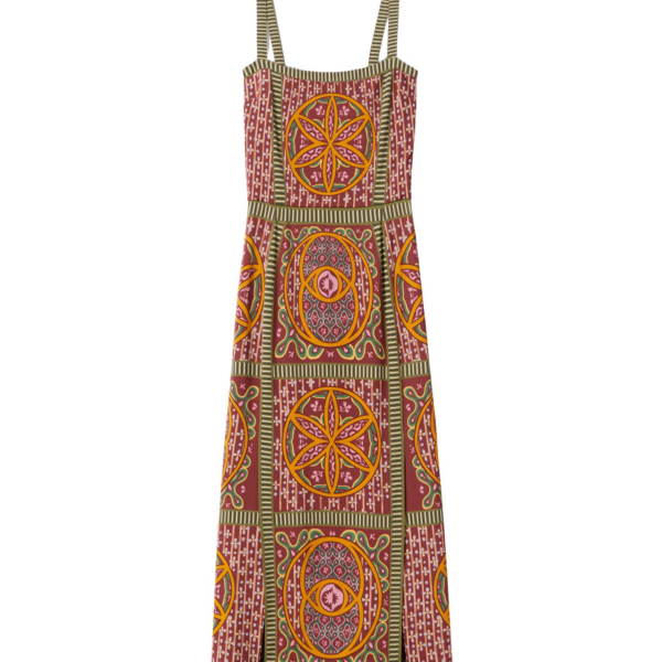La DoubleJ Mini Supremes Swing Dress Peony Placée Light Blue in Silk Twill