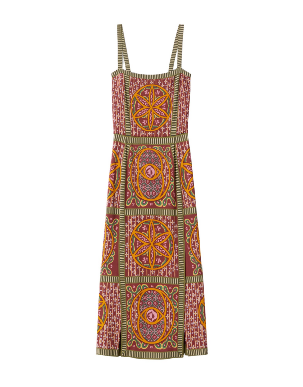 La DoubleJ Mini Supremes Swing Dress Peony Placée Light Blue in Silk Twill - Dresses - Milanese Maximalist Fashion at Luxury Shoes 