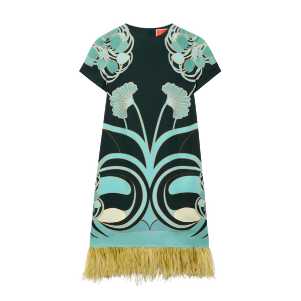 La DoubleJ Mini Swing Dress Big Flower in Silk Twill