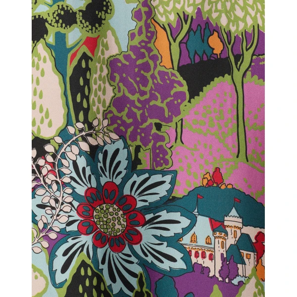 La DoubleJ Mini Swing Dress Blooming Tulip Placée Dark Green in Silk Twill with Feathers - Dresses - Milanese Maximalist Fashion at Luxury Shoes 