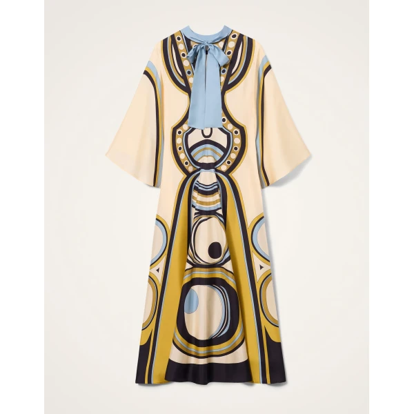 La DoubleJ Mini Swing Dress Farfalla Buttercream in Rustic Cotton - Dresses - Milanese Maximalist Fashion at Luxury Shoes 